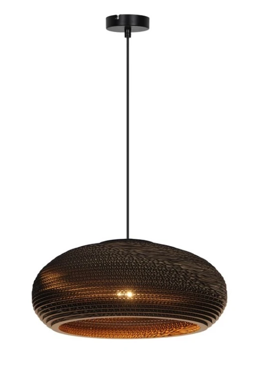 PENDANT LIGHT PAPER E27 BROWN/BLACK