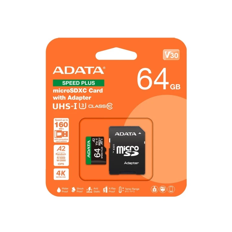 ADATA Speed Plus 64 GB MicroSDXC Klasa 10