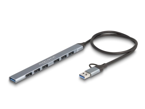 DeLOCK 64273 huby i koncentratory USB 3.2 Gen 1 (3.1 Gen 1) Type-C 5000 Mbit/s Szary
