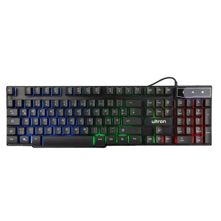 Ultron HAWK Gaming Set klawiatura Dołączona myszka QWERTZ Niemiecki Czarny, Czerwony, Biały