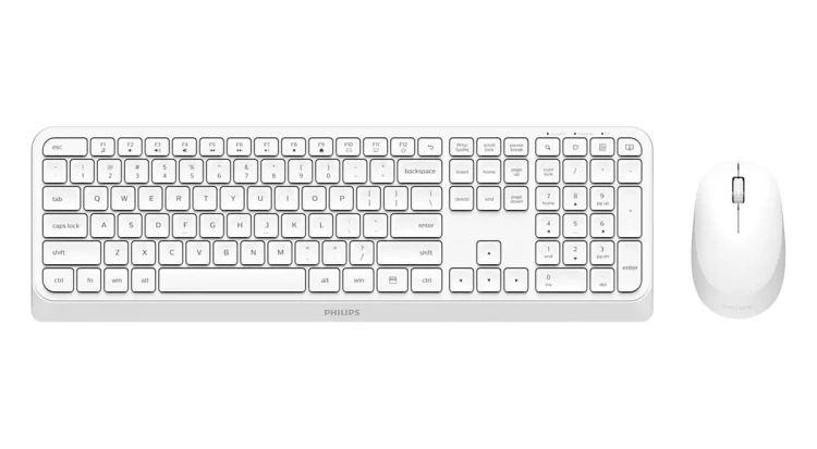 Philips 3000 series SPT6307W/00 klawiatura Dołączona myszka Uniwersalne RF Wireless QWERTY Angielski Biały