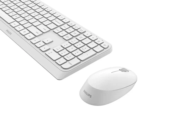 Philips 3000 series SPT6307W/00 klawiatura Dołączona myszka Uniwersalne RF Wireless QWERTY Angielski Biały
