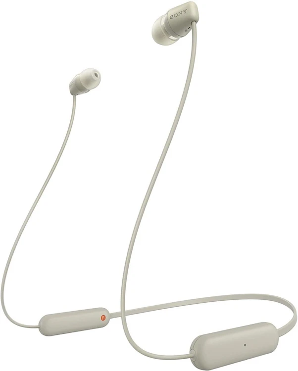 Sony WI-C100 Zestaw słuchawkowy Bezprzewodowy Douszny Połączenia/muzyka Bluetooth Beżowy