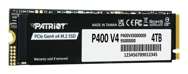 Dysk SSD Patriot P400 V4 M.2 PCI-Ex4 NVMe 4TB 6,2GB/s (P400VP4TBM28H)