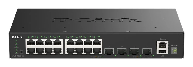 D-Link DGS-1530-20/E przełącznik sieciowy Zarządzany L2 Gigabit Ethernet (10/100/1000) Czarny