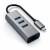 Satechi Aluminium Hub 2in1 - aluminiowy Hub do laptopów i komputerów stacjonarnych USB-C (3x USB-A, Ethernet) (space gray)