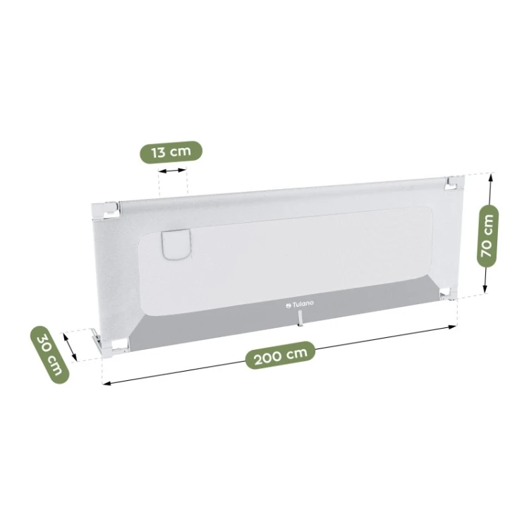 Barierka ochronna na łóżko Cover 40 White-Grey 200 cm