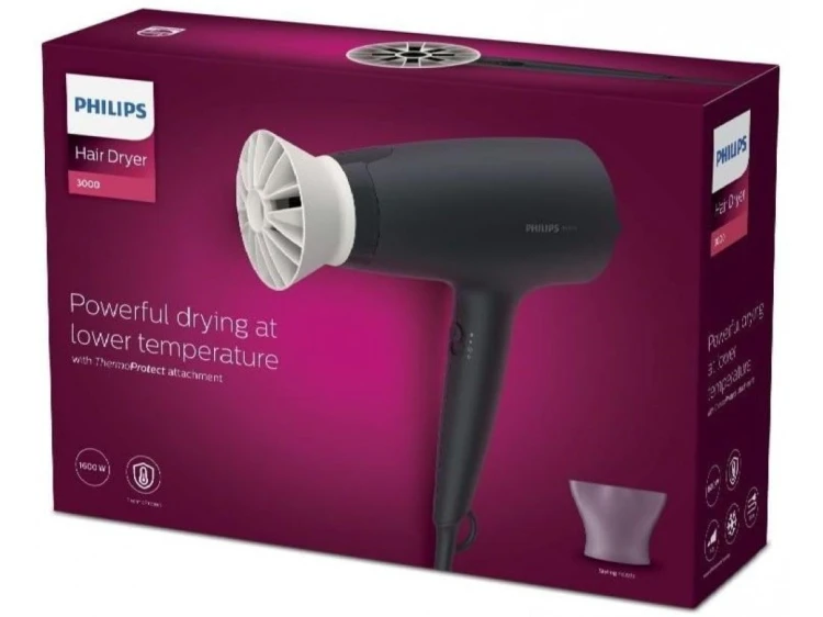 Philips 3000 series Suszarka do włosów z nasadką ThermoProtect 1600 W
