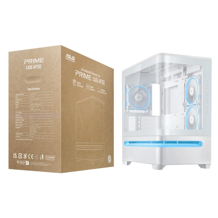 ASUS PRIME AP202 ARGB Mini Tower Biały