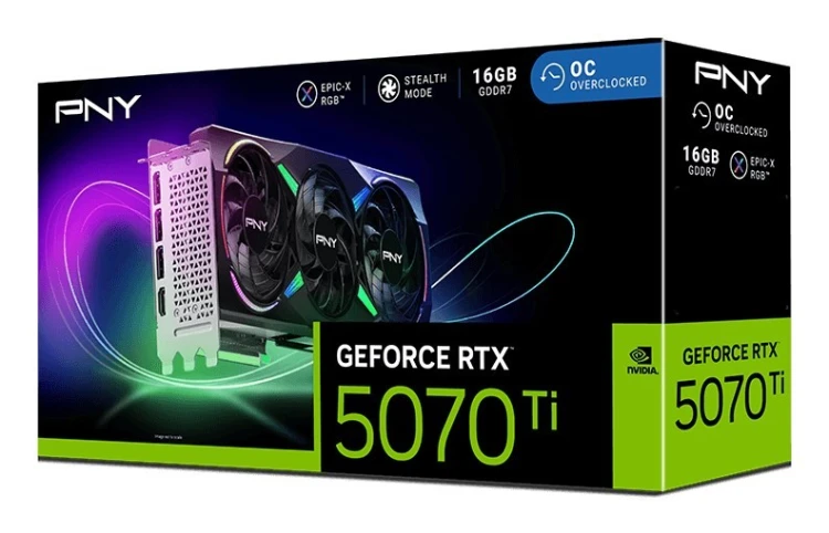 PNY GeForce RTX 5070 Ti EPIC-X RGB OC NVIDIA 16 GB GDDR7