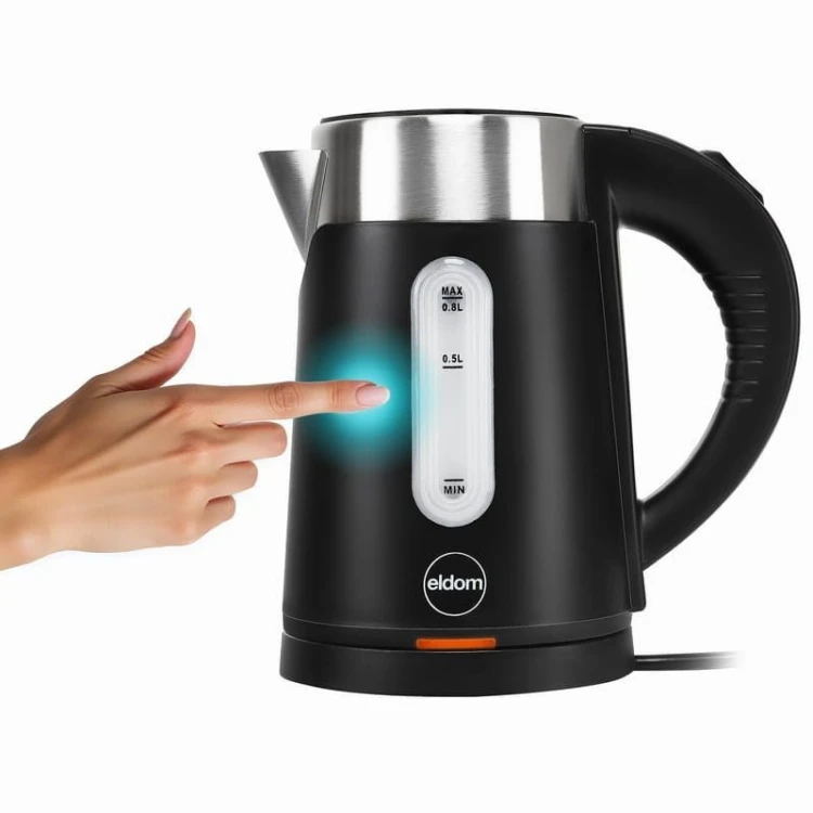 ELDOM CZAJNIK BEZPRZEWODOWY C185C TRIPO CZARNY 1000W 0,8 L, BPA-FREE, IZOLOWANY