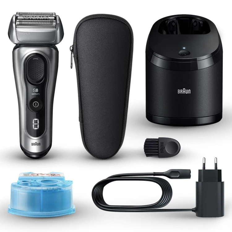 Braun Series 8 8567cc Golarka foliowa Przycinarka Czarny, Srebrny