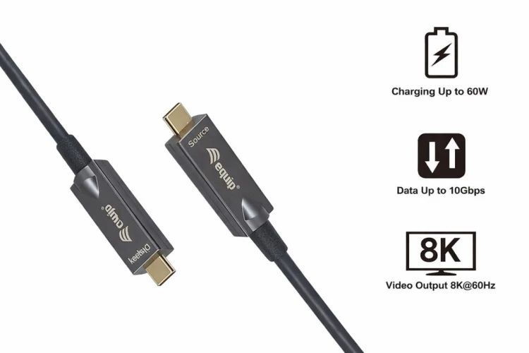 Equip 119467 kabel USB USB 3.2 Gen 2 (3.1 Gen 2) 7,5 m USB C 10 Gbit/s 60 W Czarny