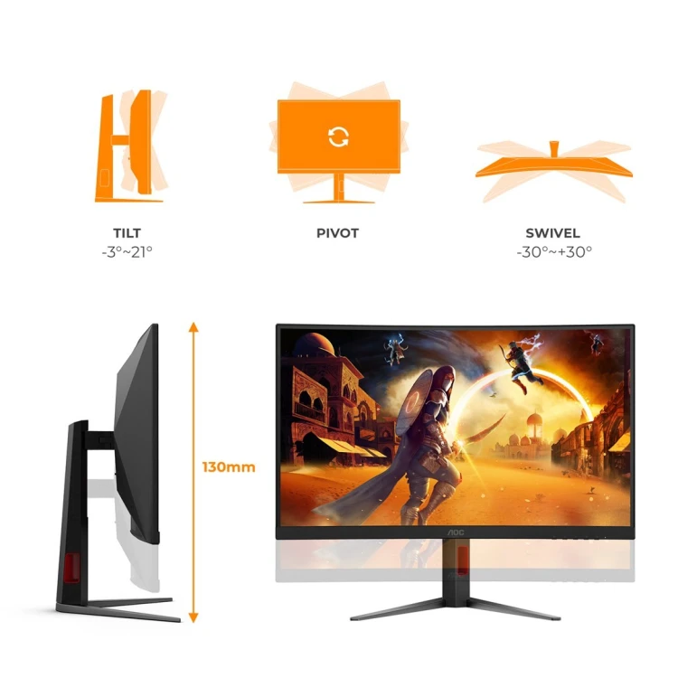 AOC G4 C27G4Z2 monitor komputerowy 68,6 cm (27") 1920 x 1080 px Full HD LCD Czarny, Czerwony