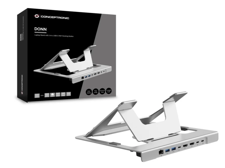 Conceptronic DONN35S stojak na laptop Podstawka na notebooka Srebrny