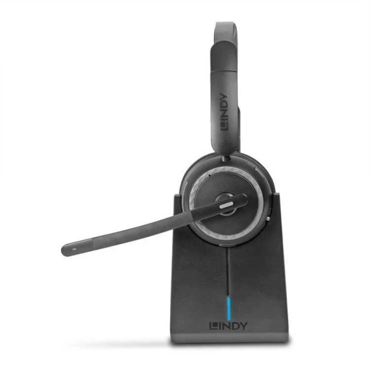 Lindy L118 Zestaw słuchawkowy Bezprzewodowy Opaska na głowę Biuro/centrum telefoniczne USB Type-C Bluetooth Podstawka do ładowania Czarny