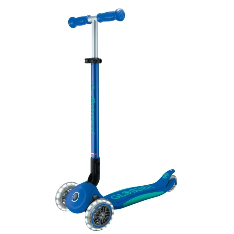 Globber Primo Foldable Plus Lights Dzieci Klasyczna hulajnoga Niebieski, Granatowy (marynarski)