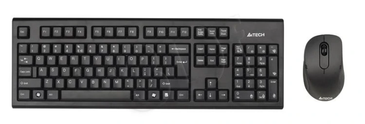 Zestaw klawiatura + mysz membranowa A4 TECH V-Track 2.4G 7100N RF Nano A4TKLA41220 (USB 2.0; kolor czarny; optyczna)