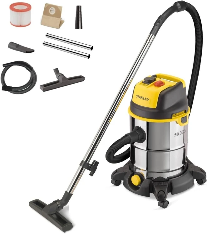 Odkurzacz przemysłowy STANLEY Wet&Dry SXVC30XTDE (1600W; kolor czarny)