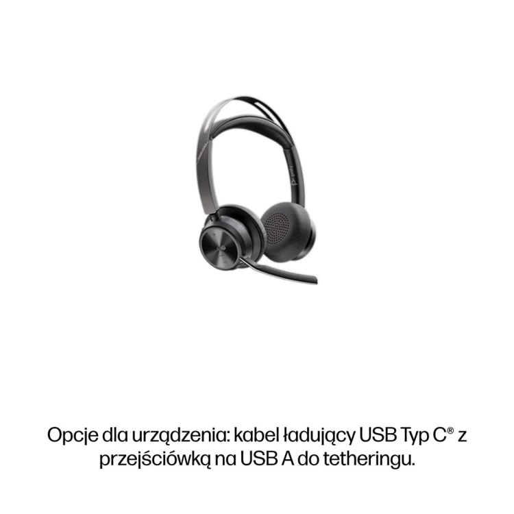 Słuchawki Poly Voyager Focus 2-M USB-C-C Headset USB-C/A Adapter Charging Stand No localization Retail Packaging