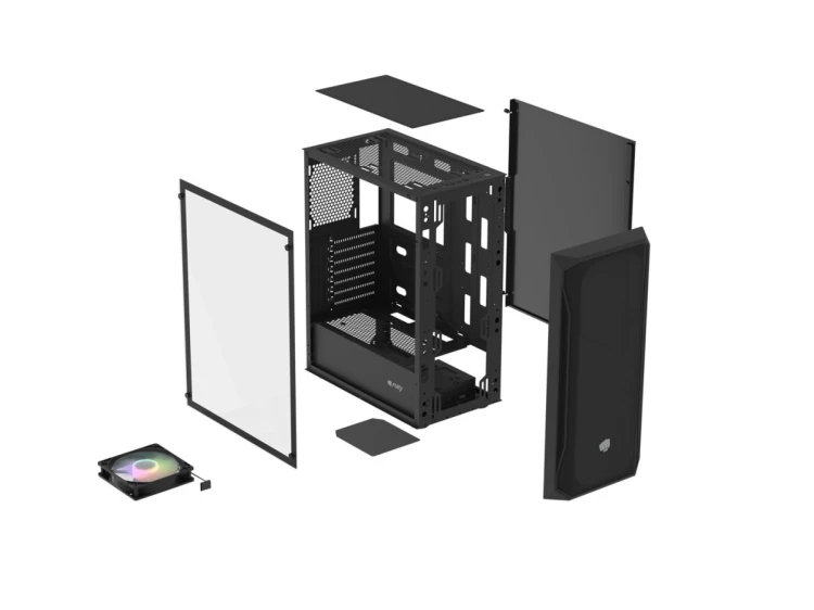 OBUDOWA FURY SHOBO SH4 RGB MIDI TOWER Z OKNEM CZARNA