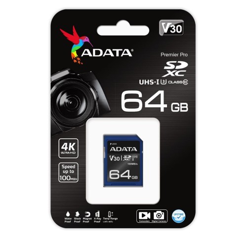 ADATA Premier Pro SDXC 64 GB Class 10 UHS-I/U3 V30
