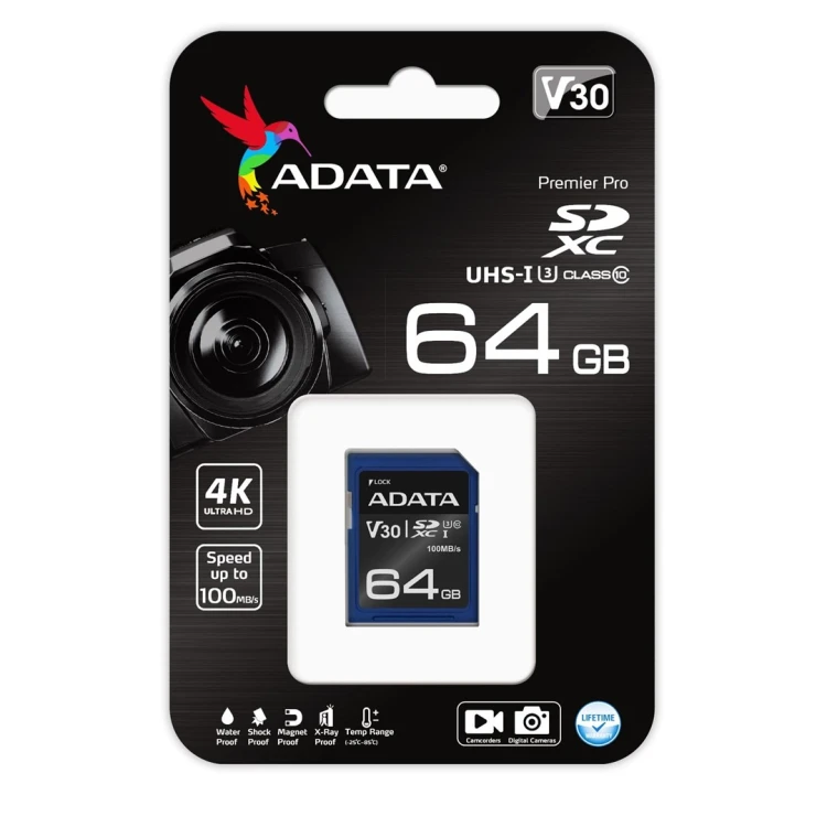 ADATA Premier Pro SDXC 64 GB Class 10 UHS-I/U3 V30