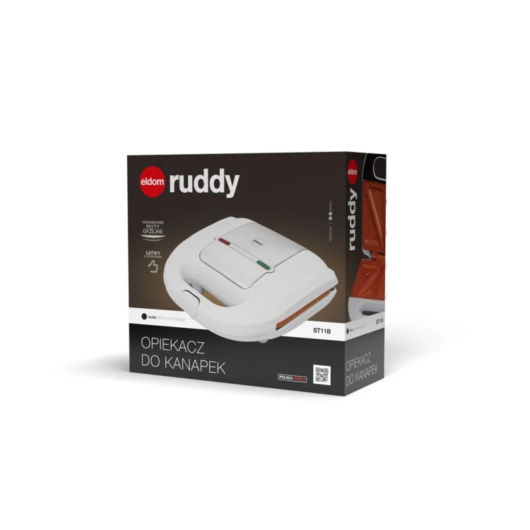 ELDOM OPIEKACZ DO KANAPEK ST11B RUDDY 750 W BIAŁY CERAMICZNE PŁYTY