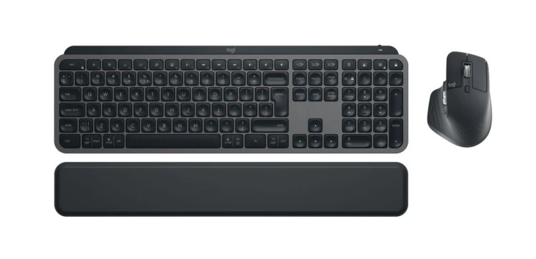 Klawiatura Logitech MX Keys S Combo + myszka Biuro RF Wireless + Bluetooth QWERTY Amerykański międzynarodowy Grafitowy