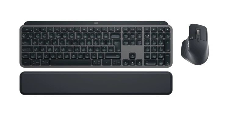 Klawiatura Logitech MX Keys S Combo + myszka Biuro RF Wireless + Bluetooth QWERTY Amerykański międzynarodowy Grafitowy
