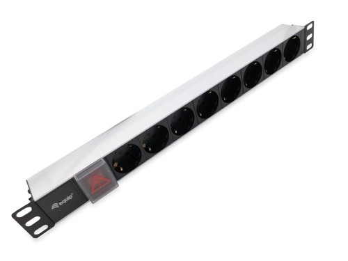 Equip 333293 rozdzielacz zasilania PDU 8 x gniazdo sieciowe 1U Czarny, Srebrny