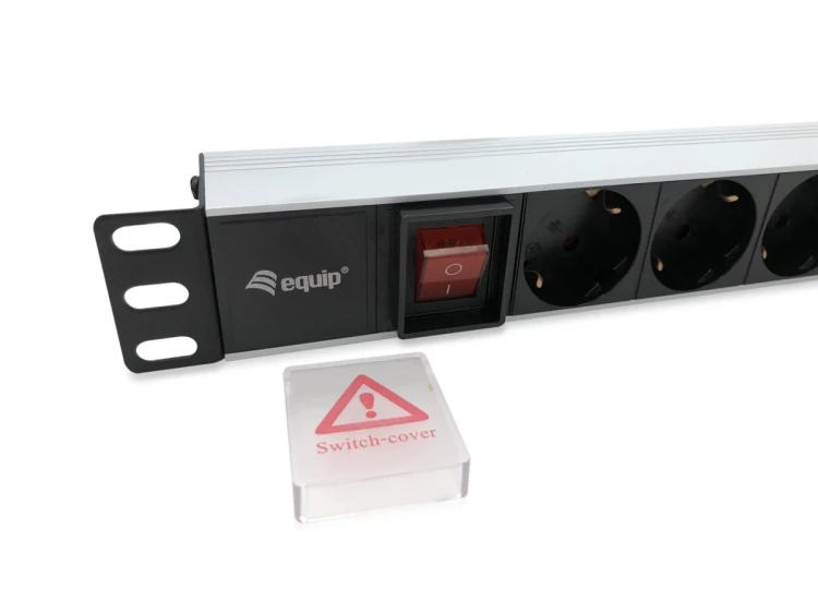 Equip 333293 rozdzielacz zasilania PDU 8 x gniazdo sieciowe 1U Czarny, Srebrny