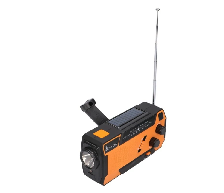 Extralink EX.93746 RADIO AWARYJNE SOLARNE Z KORBKA DYNAMO POWERBANK 4000MAH Z LATARKA SOS SR-4000 Przenośny Analogowy