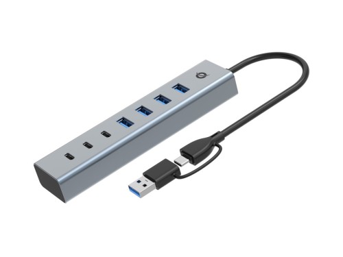 Conceptronic HUBBIES20G huby i koncentratory USB 3.2 Gen 1 (3.1 Gen 1) Type-C 5000 Mbit/s Szary