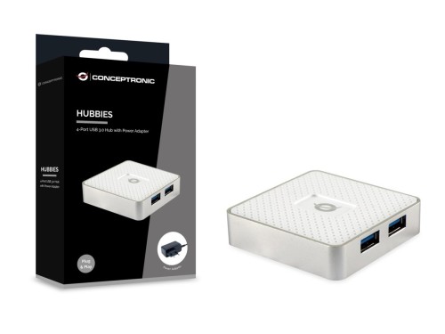 Conceptronic HUBBIES03W huby i koncentratory USB 3.2 Gen 1 (3.1 Gen 1) Micro-B 5000 Mbit/s Biały