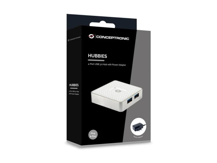 Conceptronic HUBBIES03W huby i koncentratory USB 3.2 Gen 1 (3.1 Gen 1) Micro-B 5000 Mbit/s Biały