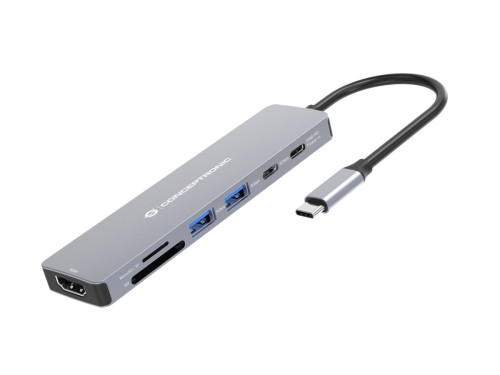Conceptronic DONN28G stacja dokująca Przewodowa USB 3.2 Gen 1 (3.1 Gen 1) Type-C Szary
