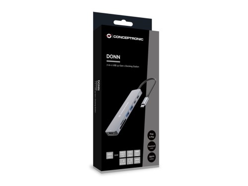 Conceptronic DONN28G stacja dokująca Przewodowa USB 3.2 Gen 1 (3.1 Gen 1) Type-C Szary
