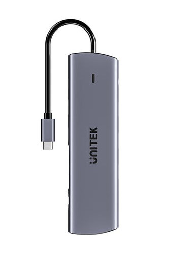 UNITEK D1113BGY01 huby i koncentratory 2 x USB 3.2 Gen 2 (3.1 Gen 2) Type-C 1000 Mbit/s Szary