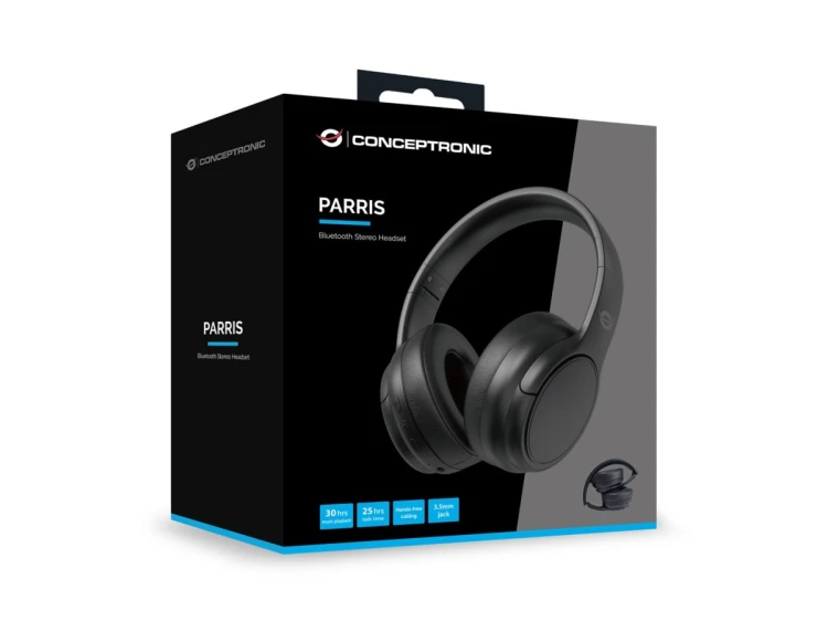 Conceptronic PARRIS03B słuchawki/zestaw słuchawkowy Przewodowy i Bezprzewodowy Opaska na głowę Połączenia/muzyka Bluetooth Czarny