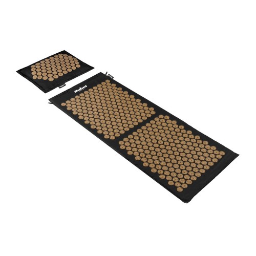 Mata zdrowotna ECO z kolcami do akupresury z poduszką, 110x42cm, XL, złote kolce,  Rebel Active