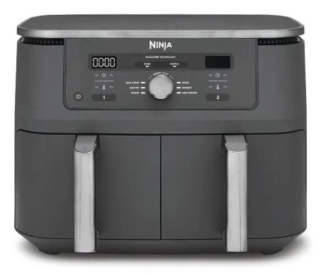 Ninja DZ400EU frytkownica Podwójny 9,5 l Autonomiczny 2470 W Frytkownica na gorące powietrze Szary