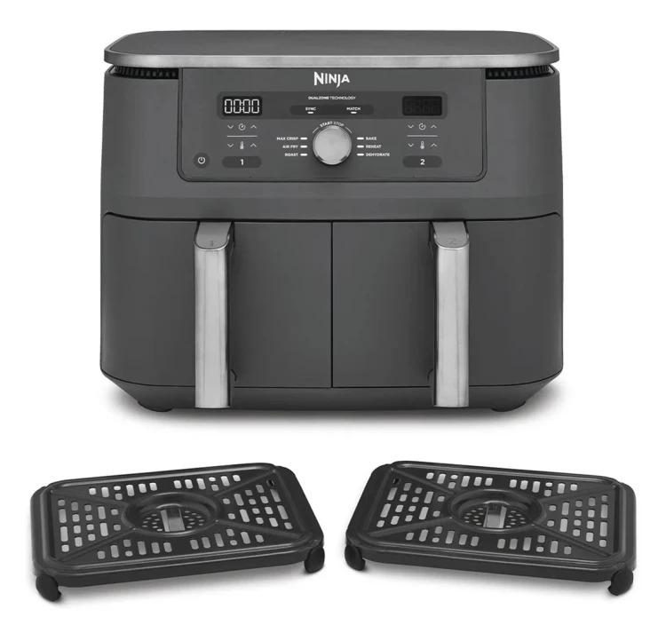 Ninja DZ400EU frytkownica Podwójny 9,5 l Autonomiczny 2470 W Frytkownica na gorące powietrze Szary