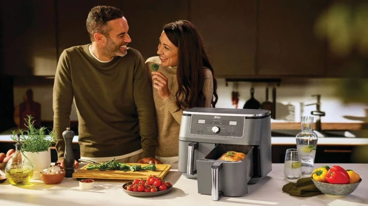 Ninja DZ400EU frytkownica Podwójny 9,5 l Autonomiczny 2470 W Frytkownica na gorące powietrze Szary