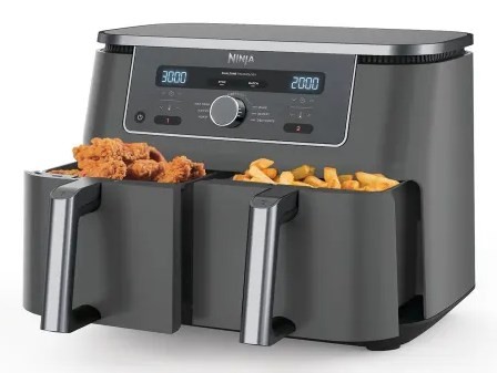 Ninja DZ400EU frytkownica Podwójny 9,5 l Autonomiczny 2470 W Frytkownica na gorące powietrze Szary