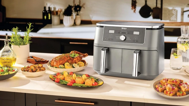 Ninja DZ400EU frytkownica Podwójny 9,5 l Autonomiczny 2470 W Frytkownica na gorące powietrze Szary