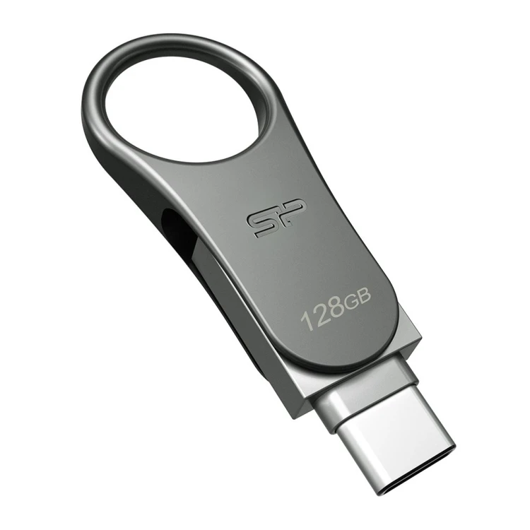 Silicon Power Mobile C80 pamięć USB 128 GB USB Type-A / USB Type-C 3.0 (3.1 Gen 1) Tytan