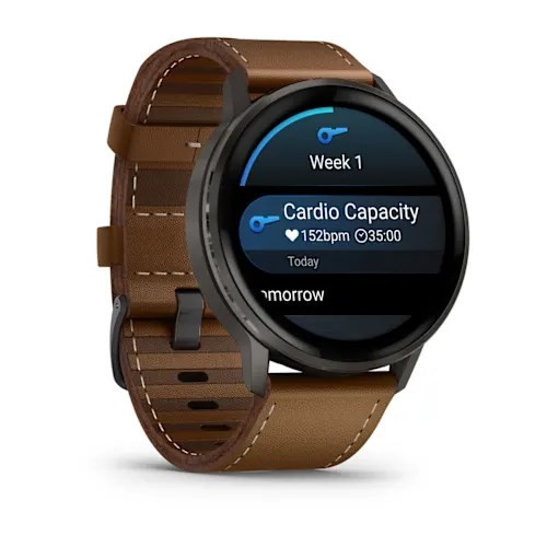 Garmin Venu 4 3,56 cm (1.4") AMOLED 45 mm Cyfrowy 454 x 454 px Ekran dotykowy Czarny Wi-Fi GPS