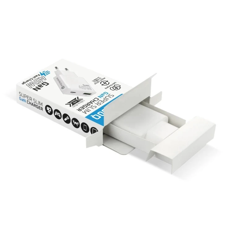 EVERACTIVE ŁADOWARKA SIECIOWA GAN 1 X USB, 1 X USB-C QUICK CHARGE 3.0 45W BIAŁA SC-460Q