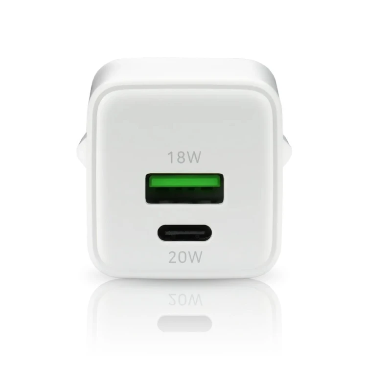 EVERACTIVE ŁADOWARKA SIECIOWA GAN 1 X USB, 1 X USB-C QUICK CHARGE 3.0 20W BIAŁA SC-330Q